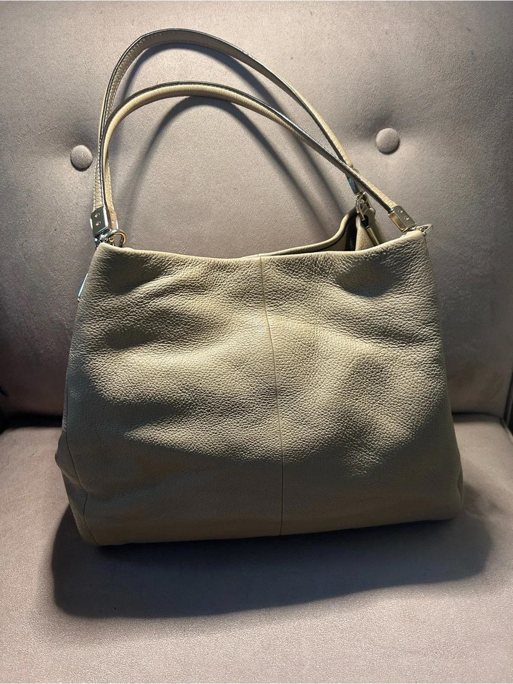 Coach Madison Phoebe Tan pebbled leather